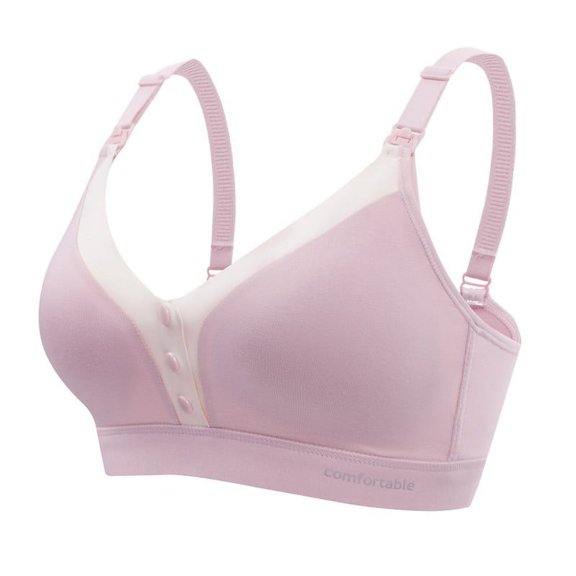 Women's Cotton Maternity Underwear，Deep V Breathable Front Open Breast Feeding Bra