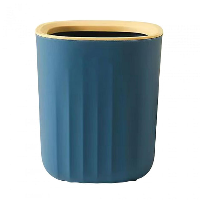 Mini bote de basura para encimera, mini bote de basura, cesto de basura portátil de escritorio pequeño Azul