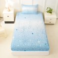 thumbnail image 3 of jejeloiu Blue Sequin Star Print Twin Sheet Sets Kids,Modern Aesthetic Art Bedding For Girls,3pcs, 3 of 6