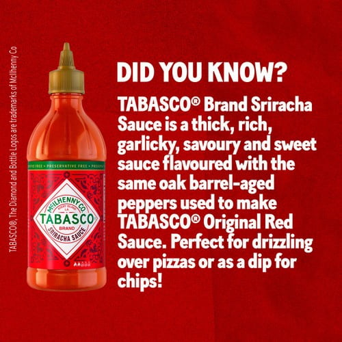 Tabasco Sriracha Hot Chilli Sauce 256ml, British Import (Pack of 2)