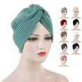 thumbnail image 2 of UDIYO Turban Hat Solid Color Bohemian Elastic Comfortable Acrylic Fiber Women Knitted Indian Head Wrap for Outdoor, 2 of 8