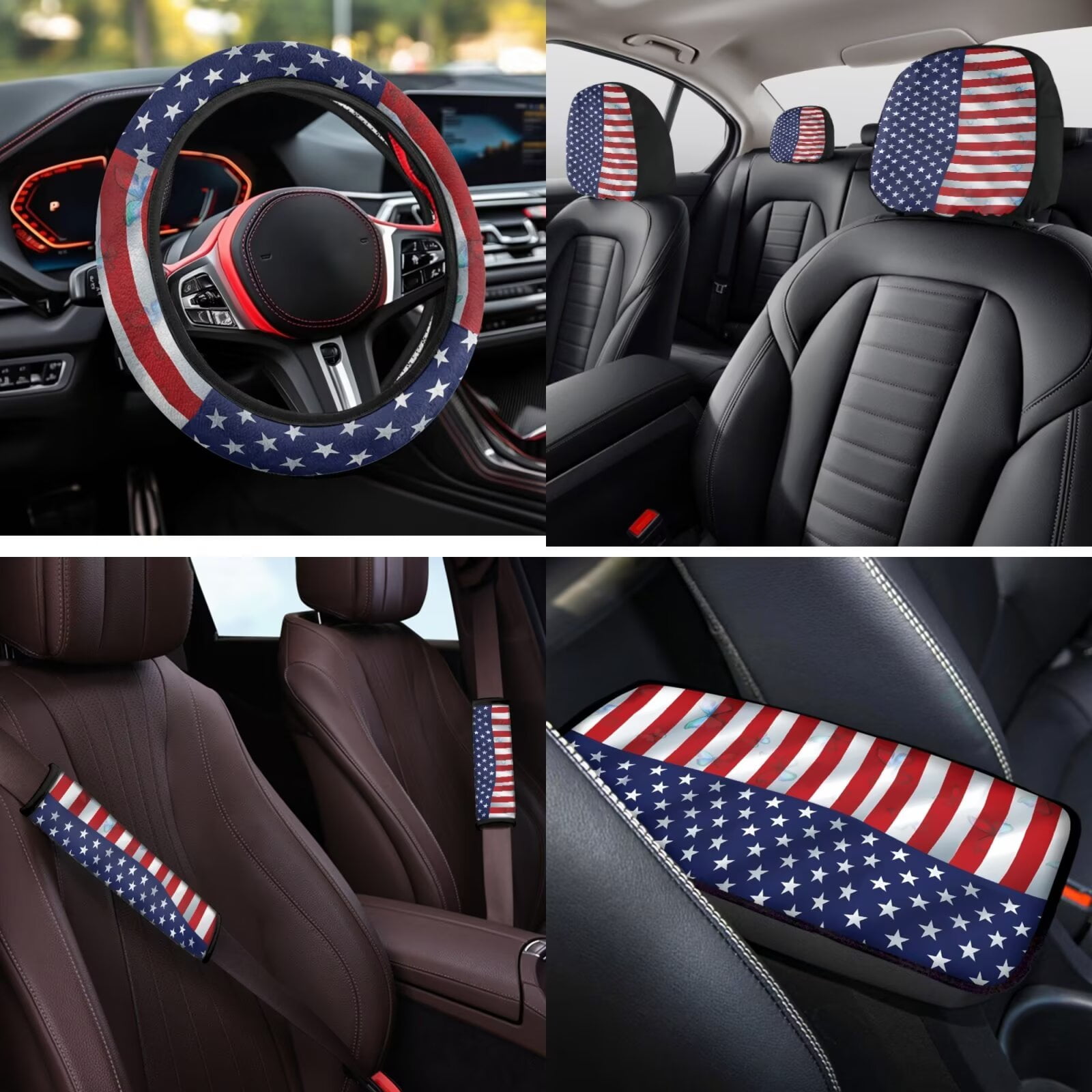 HUIACONG Black Tribal Pattern Seat Covers for Cars Full Set with Steering Wheel Cover Center Console Cover Seat Belt Covers Coasters Headrest Cover Keychain Southwestern Car Accessories 14 Pcs