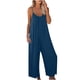 thumbnail image 2 of ICHUANYI Clearance Women Summer European And American Sling Solid Pocket Casual Jumpsuit(Blue, M) ICHUANYI WER2023080805397, 2 of 7