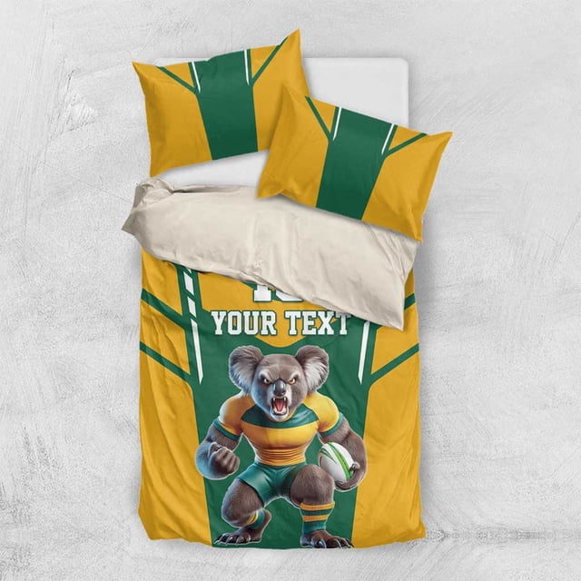 Ensemble de Literie Rugby Australie Personnalisé Mascotte Koala Style Sportif LT18