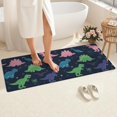 thumbnail image 4 of Neon Outline Dinosaurs Vibrant Bathroom Rugs Mat,Non Slip Microfiber Bathroom Rug,Rubber Backing,Soft Bathroom Mats for Bathroom Floor,Tub and Shower,60x24in(150x60cm), 4 of 5