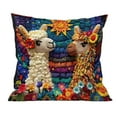thumbnail image 2 of Christmas Pillow Covers 18"x18" Flower Llamas Printing Throw Pillows Cover Sofa Pillow Cases for Farmhouse Indoor Home Couch Decoration Holiday Gifts, 2 of 7