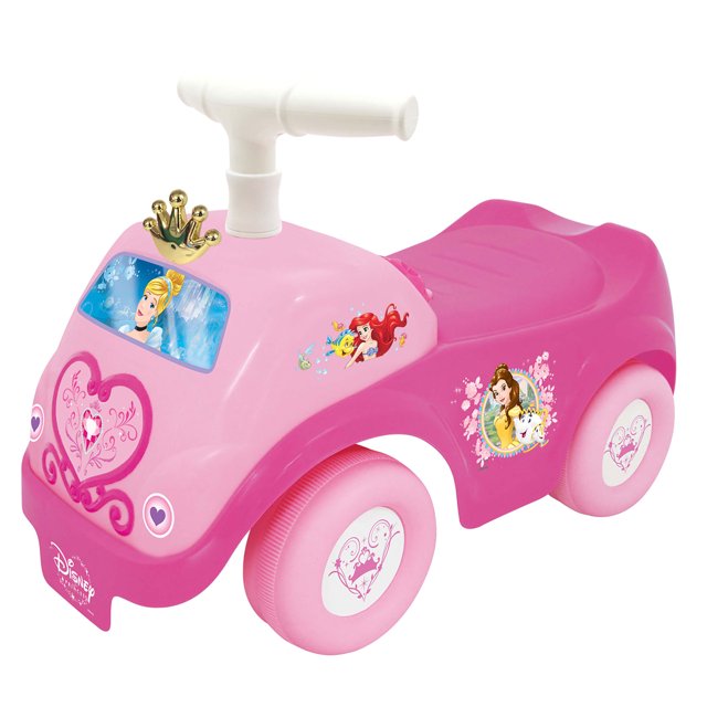 Kiddieland Disney Princess Lights N' Sound Battery Activity Ride On Push Car Toy