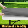thumbnail image 2 of Smiry Rectangle Picnic Tablecloth, Waterproof Wipeable Table Cloth, Washable Elastic Table Cover for Outdoor and Indoor, 30"x48", Grey, 2 of 9