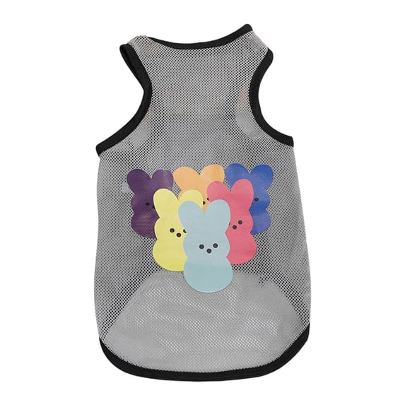 Summer Dog Shirt - Round Neck Cartoon Pattern - Breathable Thin Mesh Pullover - Casual Wear Sleeveless - Pet Printed T-shirt - Cat Small Dog Vest - Puppy Costume