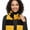 Black/ Gold, variant on Unisex Knit Winter Rugby Striped Scarf Heather Black and Heather Grey 1 Pack