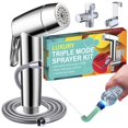 thumbnail image 1 of Pulverizador de bidé de mano para inodoro - Pulverizador de modo triple: Pulverizador de chorro para lavadora de pañales de tela y chorro suave | Accesorio de rociador de manguera ajustable premium pa, 1 of 1