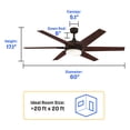 thumbnail image 3 of Westinghouse Cayuga 60 in. Black-Bronze Finish Reversible Blades (Applewood/Cherry) Frosted Opal Glass Smart WiFi Technology, 3 of 11