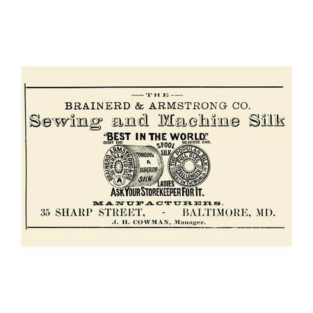 Brainerd & Armstrong Co. Sewing And Machine Silk Print (Unframed Paper Print