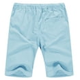 thumbnail image 4 of JWD Men’s Linen Shorts Casual Drawstring Summer Beach Shorts US XXX-Large Light Blue, 4 of 5