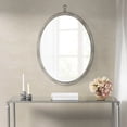 thumbnail image 1 of Clearance! Mordern Oval Pewter Decorative Wall Hanging Mirror,PU Covered MDF Framed Mirror for Bedroom Living Room Vanity Entryway Wall Decor,23.62x29.92inch, 1 of 8