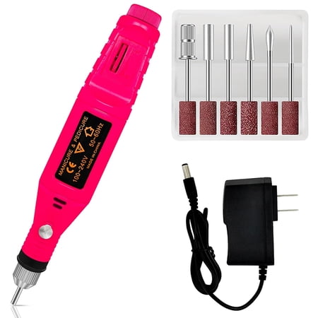 Portable Electric Nail Drill Kit, Electrical Nail File Kit, Nail Dremel Tool for Woman Manicure Pedicure, Efile Professional Pen Sander Polish Machine, Acrylic Gel Removal Manicure Filer