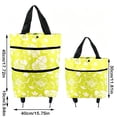 thumbnail image 2 of Rolling Shopping Bag With Wheels Foldable Grocery Tote Floral Print Expandable Carts Pouch, 2 of 8