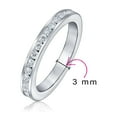 thumbnail image 4 of Bling Jewelry Womens Cubic Zirconia Thin Stackable CZ Channel Set Eternity Band Ring Sterling Silver, 4 of 5