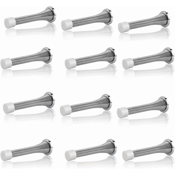 Wall Spring Door Stopper Chrome 12 Pack