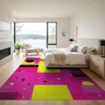 thumbnail image 3 of ODIKA 9'x12' Washable Area Rug Funky 80S Abstract Confetti Interlocking Shapes Memphis Retro for Dining Room, Basement, Large Office, Non-Slip Chair-Friendly, 3 of 7