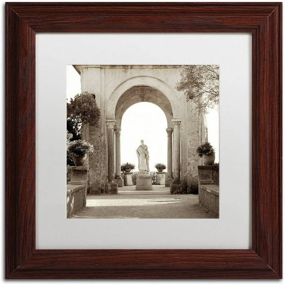 Trademark Fine Art "Giardini Italiano VIII" Canvas Art by Alan Blaustein, White Matte, Wood Frame