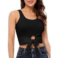thumbnail image 1 of Alove Women Tie Front Cropped Camisole Scoop Neck Tank Top, 1 of 6
