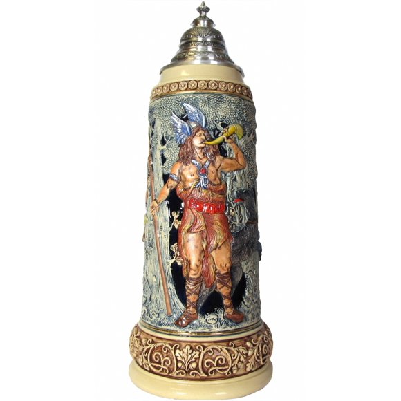 German Beer Hermann the Cherusk, 3 liter tankard, beer mug, Limitaet 2014