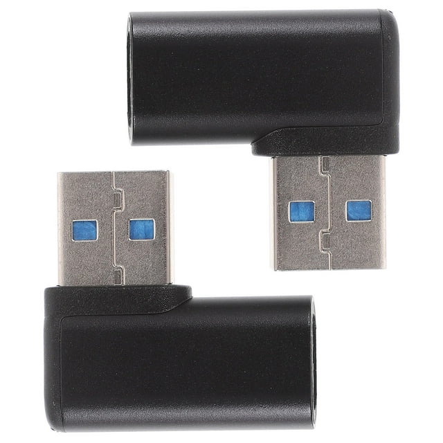 HOOWIFFY 2Ud Adaptador USB 90 Para Teléfonos Y Tablet Negro Con Transmisión Rápida