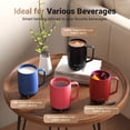 thumbnail image 4 of Tronco Temperature Control Heated Coffee Mug 14 oz â Rechargeable Self-Heating Coffee Cup with Lid â Manual Control, 3 Modes, 130 Min Battery Life, Auto Shut-Off (White), 4 of 9