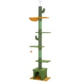 thumbnail image 1 of CoSoTower Floor to Ceiling Cat TreeTower with 90.5"-108" Adjustable Height, Scratching Posts, Hammock, Comdo, Toy Ball, Green, 1 of 7