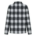 thumbnail image 4 of Plaid Shirts For Women Lapel Button Down Long Sleeve Spring Fall Cardigan Casual Stylish Lightweight Blouse Loose Fit (S, Gray), 4 of 5
