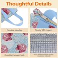 thumbnail image 4 of Pioneer Flower Floral Print Pattern Insulated Lunch Bag for Women & Adults,Large Portable Soft Cooler Lunch Bag,Thermal Food Storage Tote with Pearl Cotton,8.66L,8.75x5.75x9.5 Inch, 4 of 6
