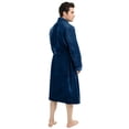thumbnail image 2 of Bata de Baño NY Threads de Felpa de Lujo para Hombre Azul Marino Talla L-XL, 2 of 6