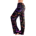 thumbnail image 2 of Womens Halloween Pajama Pants Casual Loose Fit High Waist Drawstring Pjs Pumpkin Ghost Print Straight Leg Loungewear Bottoms, 2 of 5