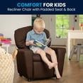 thumbnail image 6 of Flash Furniture Chandler Contemporary Brown LeatherSoft Kids Recliner with Cup Holder, 6 of 14
