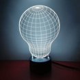 thumbnail image 4 of Bulb 3d Night Light Led Illusion Lamp Bedside Desk Table Lamp, 7 Color Changing Lights With Acrylic Flat & Abs Base & Usb Charger, 4 of 4