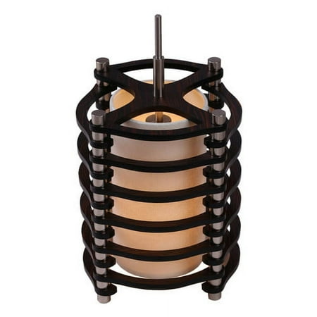 

Woodbridge Lighting Steps Round Wood 1 Light Mid Pendant in Nickel/Espresso