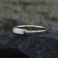 thumbnail image 3 of Baguette Ethiopian Opal Solitaire ring , Ethiopian Opal Wedding Ring, Delicate Opal Baguette Stone Ring, 14k Gold plated setrling silver Stacking Opal Baguette Ring, 3 of 7
