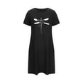 thumbnail image 5 of Sakmal Moo Moo Nightgown for Women Lightweight Short Black Sleepwear Short Sleeve Print Nightgowns for Women, 5 of 5