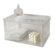 thumbnail image 1 of Organizador de escritorio minimalista de dos niveles transparente para cosméticos y artículos de papelería, 1 of 8