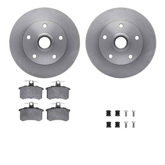 Dynamic Friction Company Rear Brake Rotors with 5000 Advanced Brake Pads includes Hardware 6512-73166