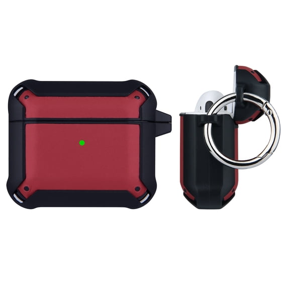 TECH CIRCLE Shockproof Case for 2021 New Apple AirPods (3rd Generation), Drop Proof / Scratch Resistant Protective Lightweight Cover Cover with Metal Clasp (Red)