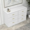 thumbnail image 3 of 6-Drawer Dresser for Bedroom,Modern Ample Storage Wide Chest of Drawers for Living Room,Hallway,White, 3 of 7