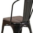 thumbnail image 6 of Flash Furniture Perry Black-Antique Gold Metal Stackable Chair with Wood Seat, 6 of 11