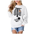 thumbnail image 3 of WEIWEN Halloween Sweatshirts for Women Oversized X-Ray Skeleton Printed Maternity Sweaters Pregnancy Announcement Shirts Tops Womens Fall Fashion Clothing White, S, 3 of 6