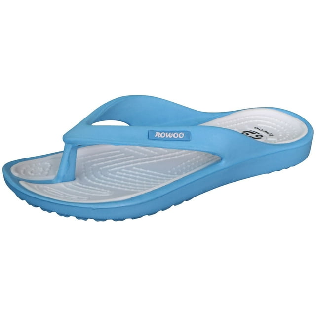 Womens Anti Slip Comfy Thong Sandals Flip Flops (US9/EU40, BLUE)