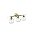 thumbnail image 2 of Living District Collier 3 Light Satin Gold And Clear Glass Wall Sconce, 2 of 8