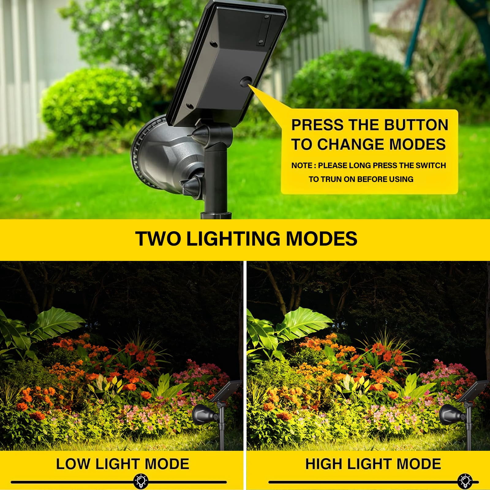 JSOT 2 Pack Solar Spot Lights Outdoor, 600lm Solar Flood Lights, LED Solar Landscape Spotlights for Garden Walkway Yard Porch, Driveway, Pathway, Lawn, Pool, Warm Light