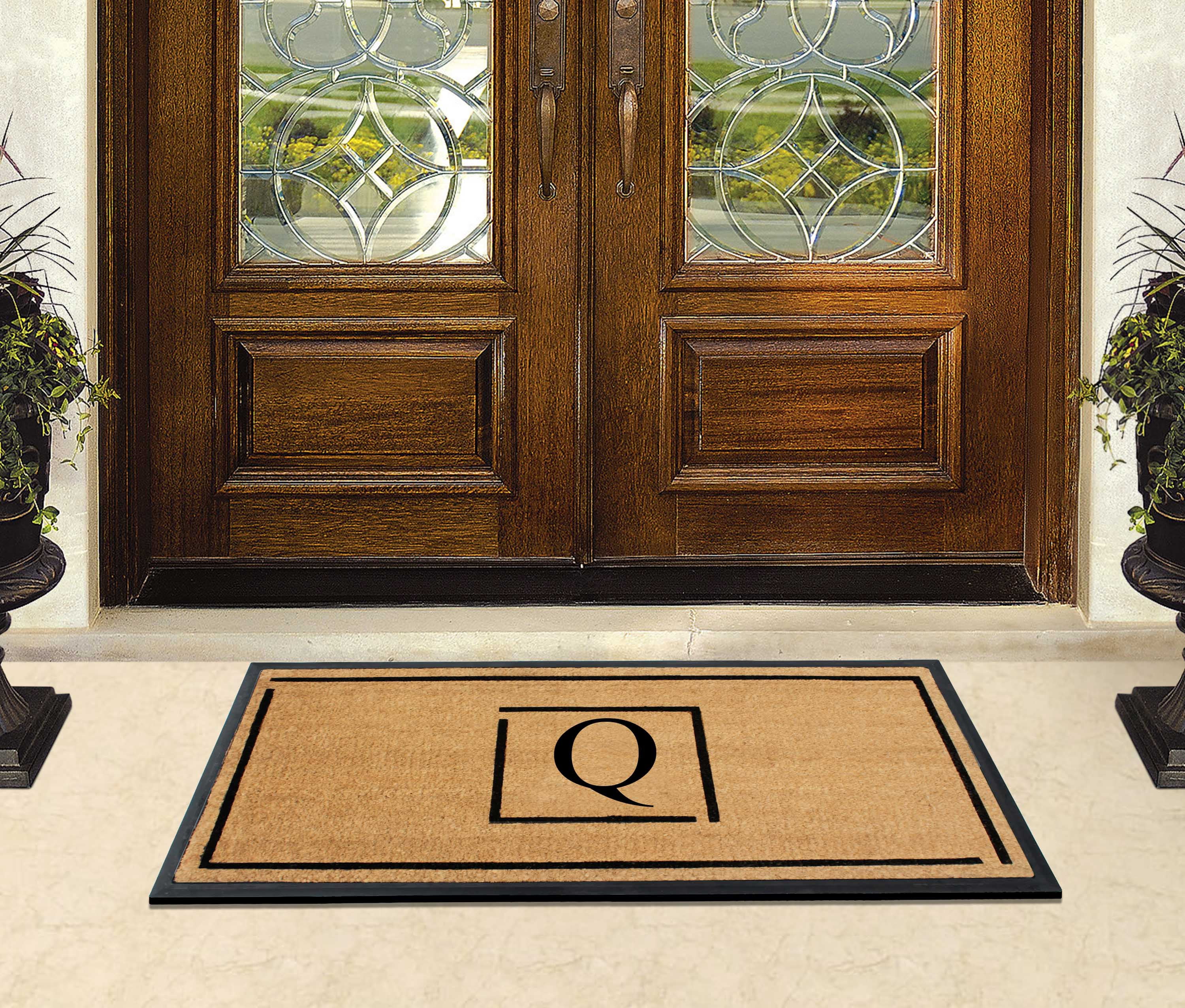 A1 Home Collections Hand-Crafted Rubber Coir Doormat Double/Single Door Mat for Outdoor 24x48 inch