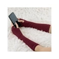 thumbnail image 4 of INSPIRE CHIC Unisex Classic Fashion Stretch Fingerless Arm Warmers Oversleeve Gloves Wine Red One Size, 4 of 6